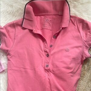 Pink Polo Shirt with Classic Collar and Short Sleeves